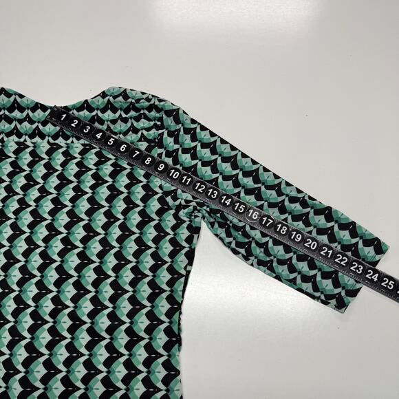 Alfani Top Womens 2X Black Green V Neck 9% Spandex Stretch Nylon Pullover Career - Picture 4 of 9